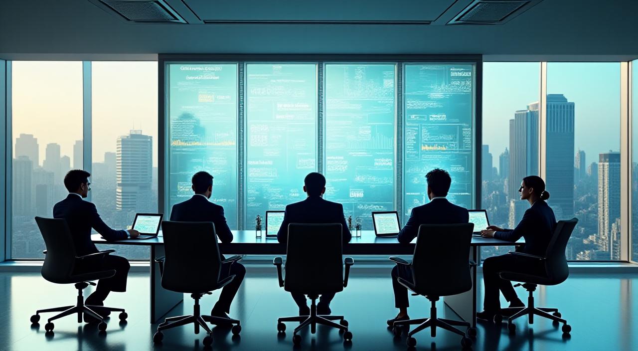 現代的なオフィスでの戦略会議